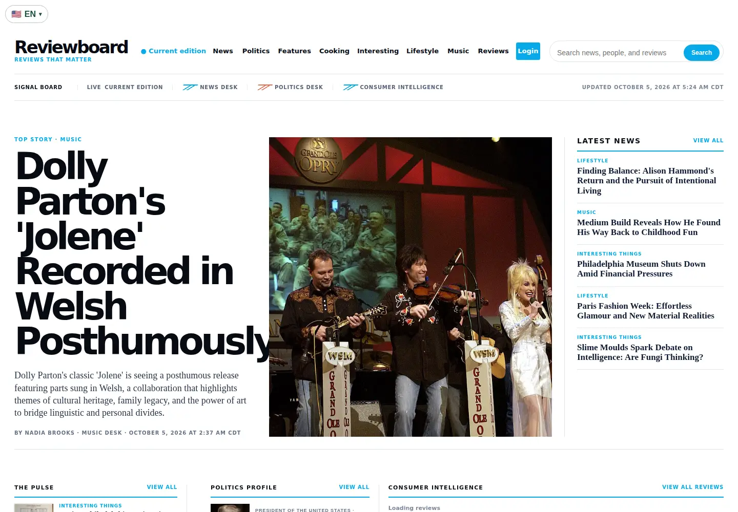 Captured homepage of reviewboard.com in the current scan