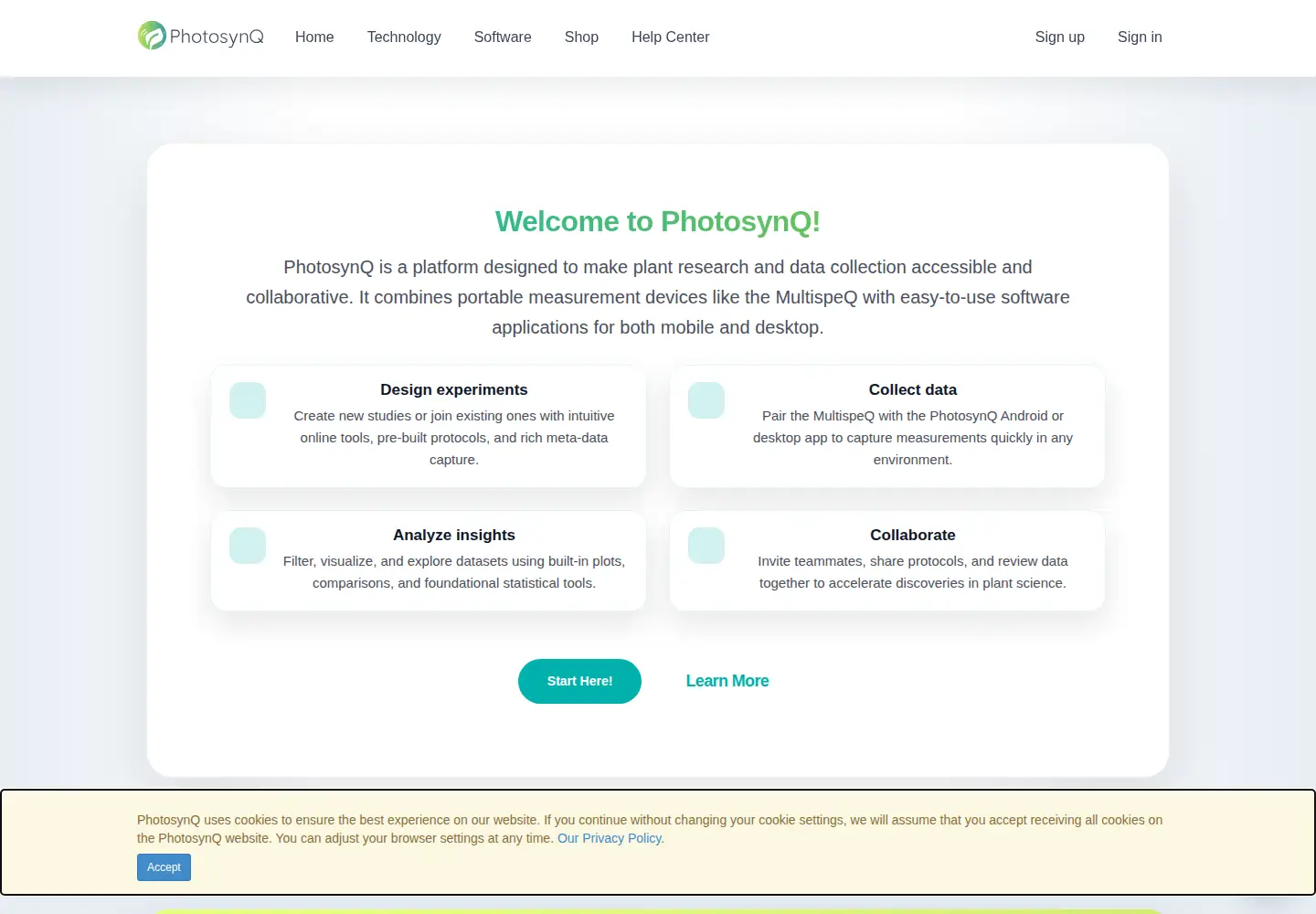 Screenshot of photosynq.org