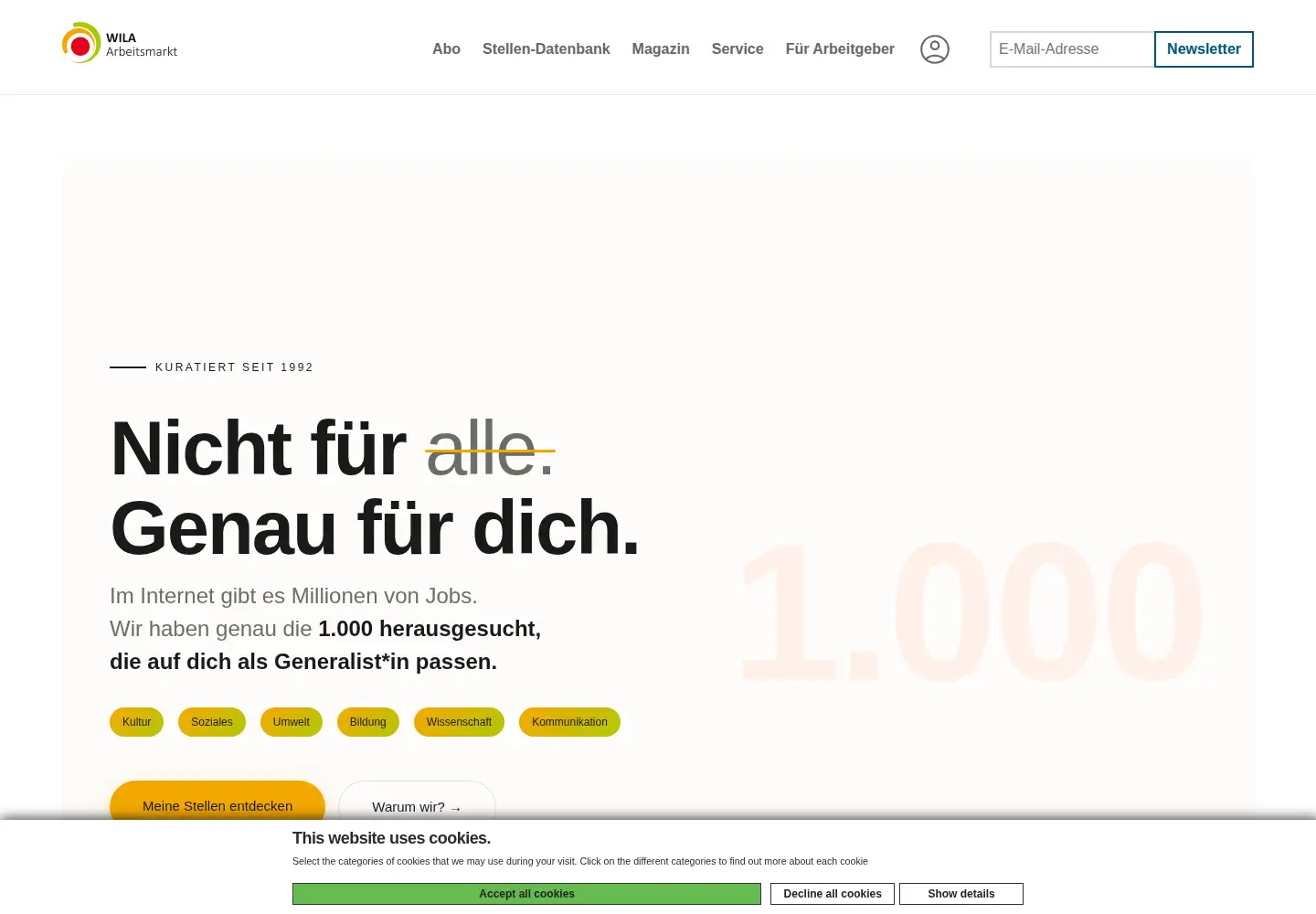Screenshot of wila-arbeitsmarkt.de