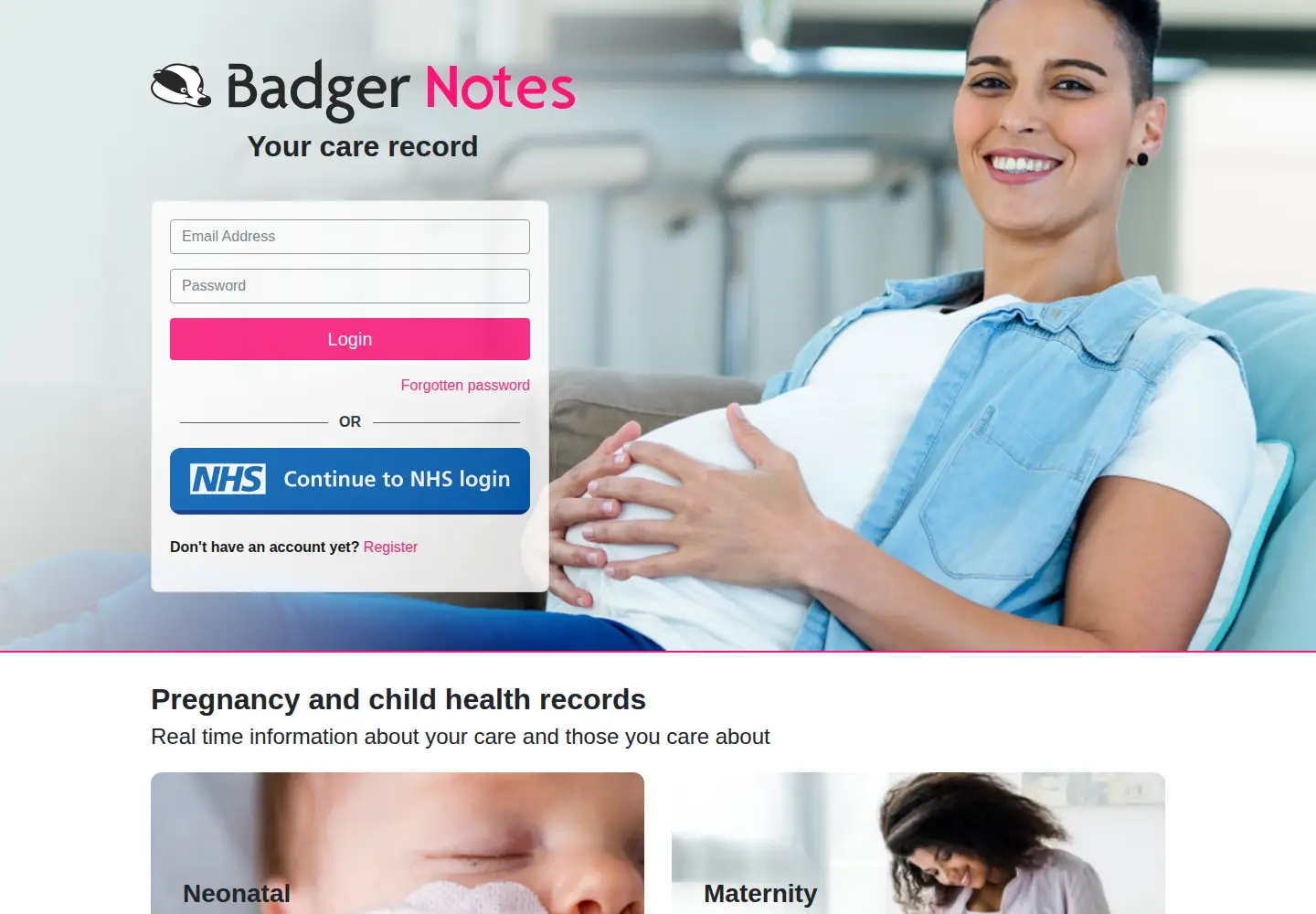 Screenshot of badgernotes.net