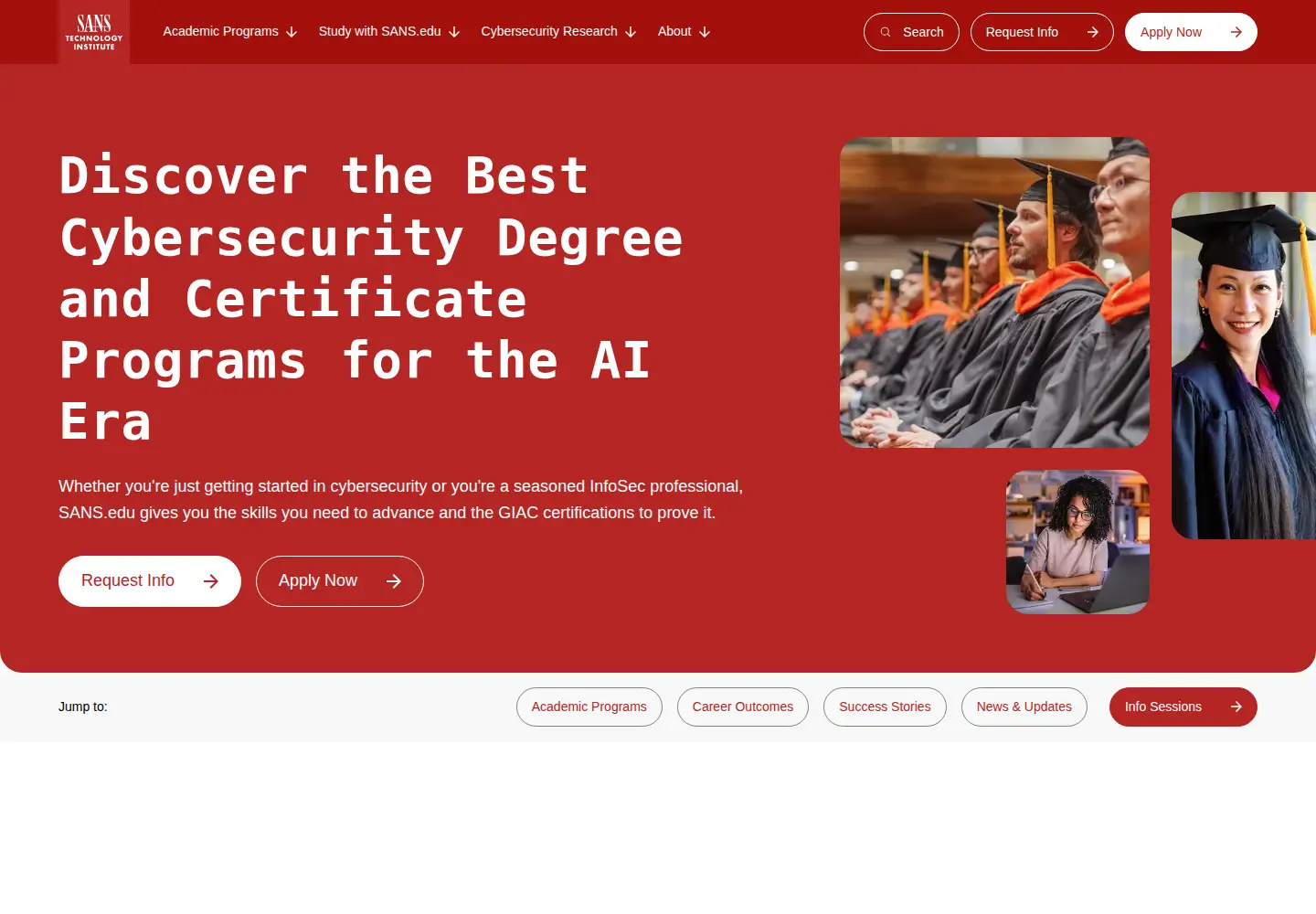 Screenshot of sans.edu