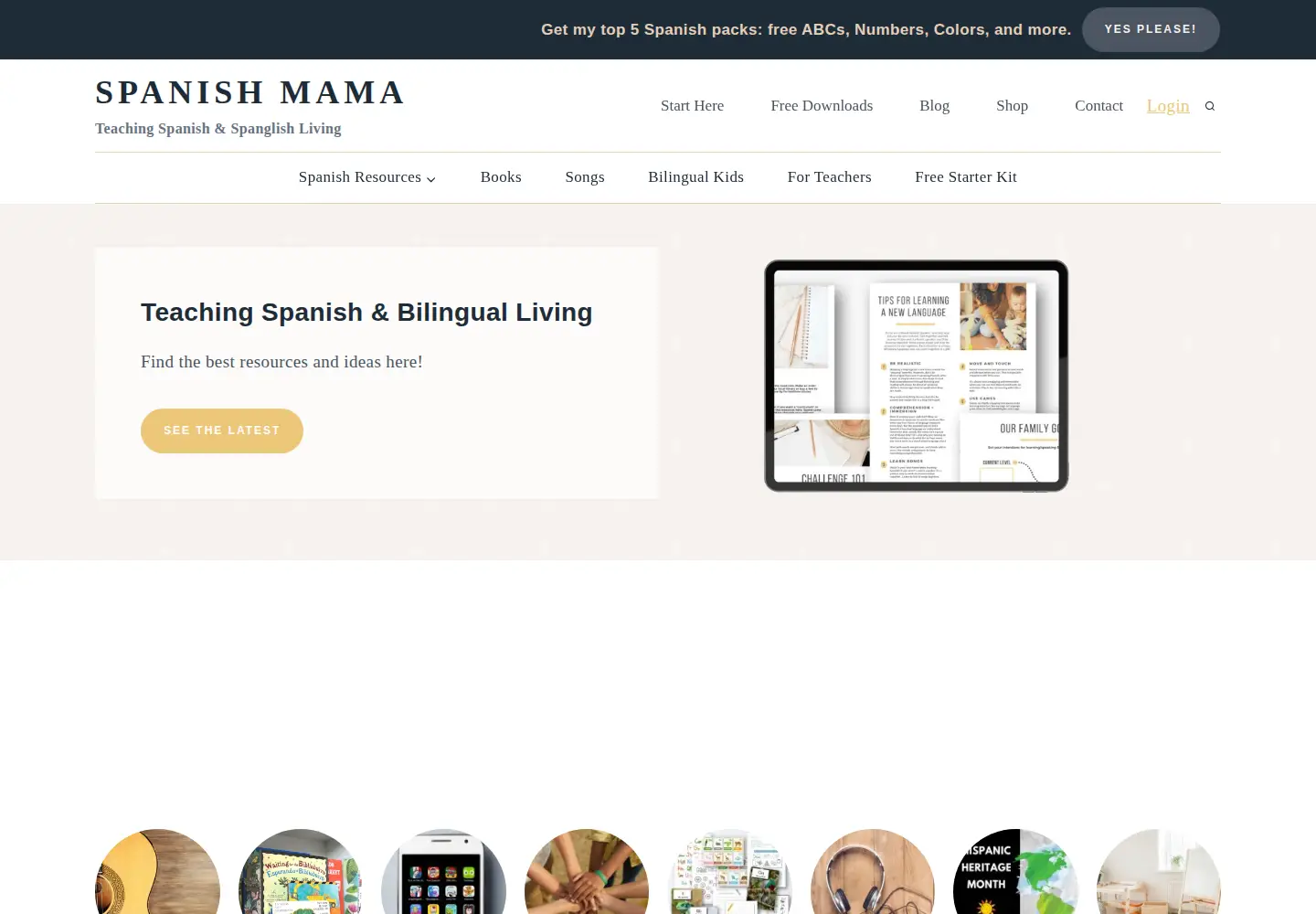 Screenshot of spanishmama.com