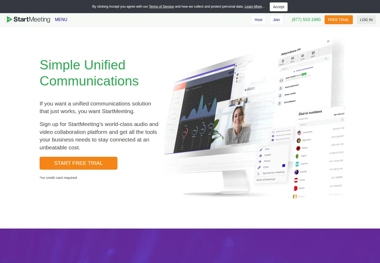 Screenshot of startmeeting.com