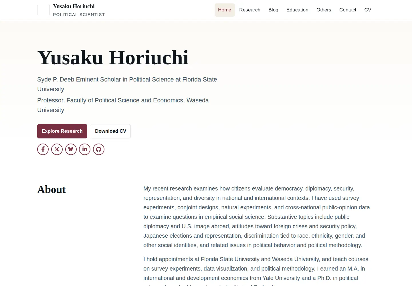 Captured homepage of horiuchi.org in the current scan