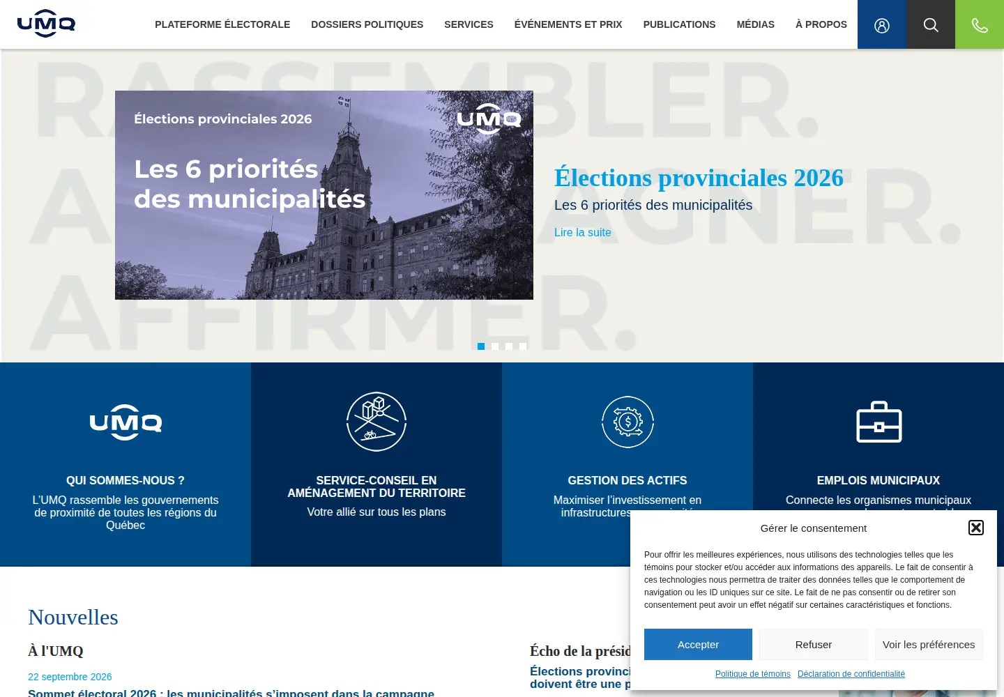 Screenshot of umq.qc.ca