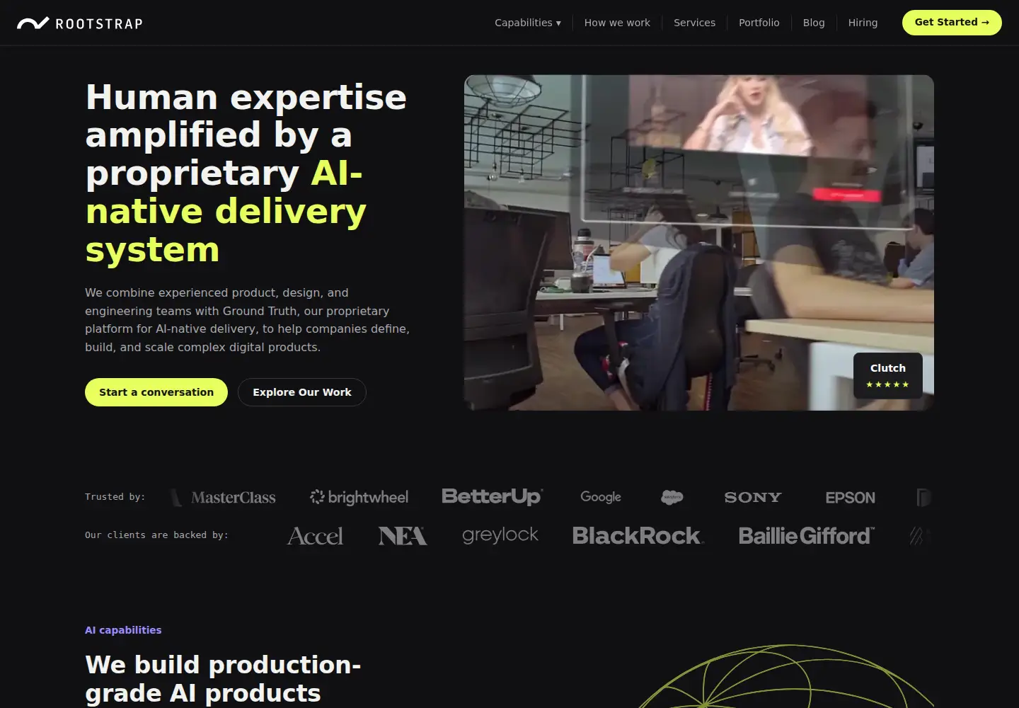 Captured homepage of rootstrap.com in the current scan