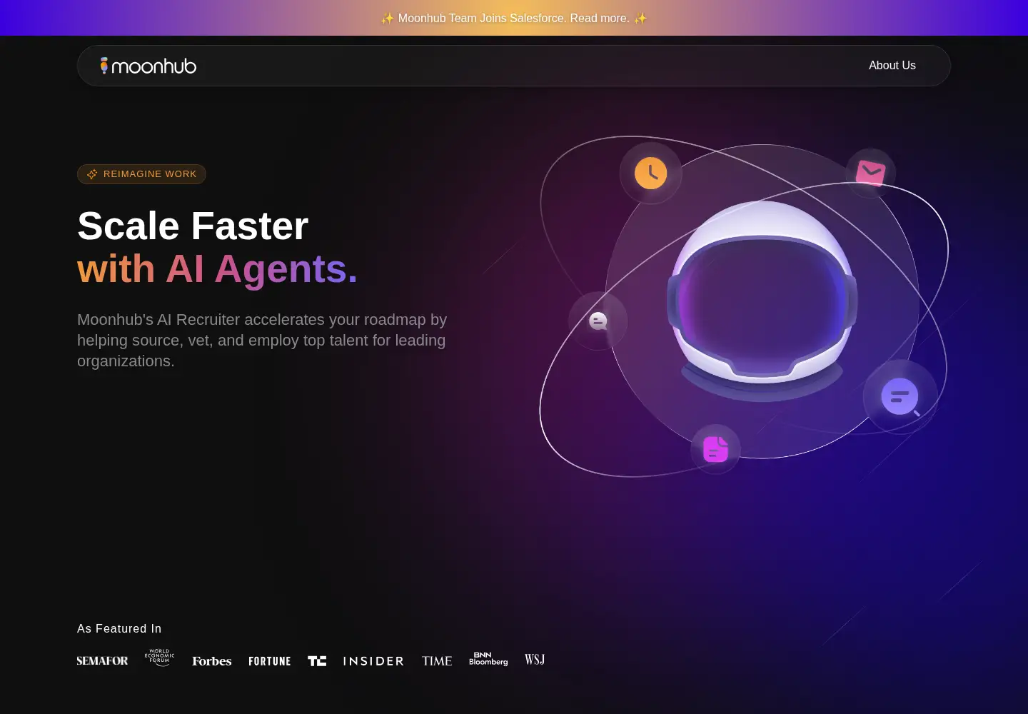 Captured homepage of moonhub.ai in the current scan