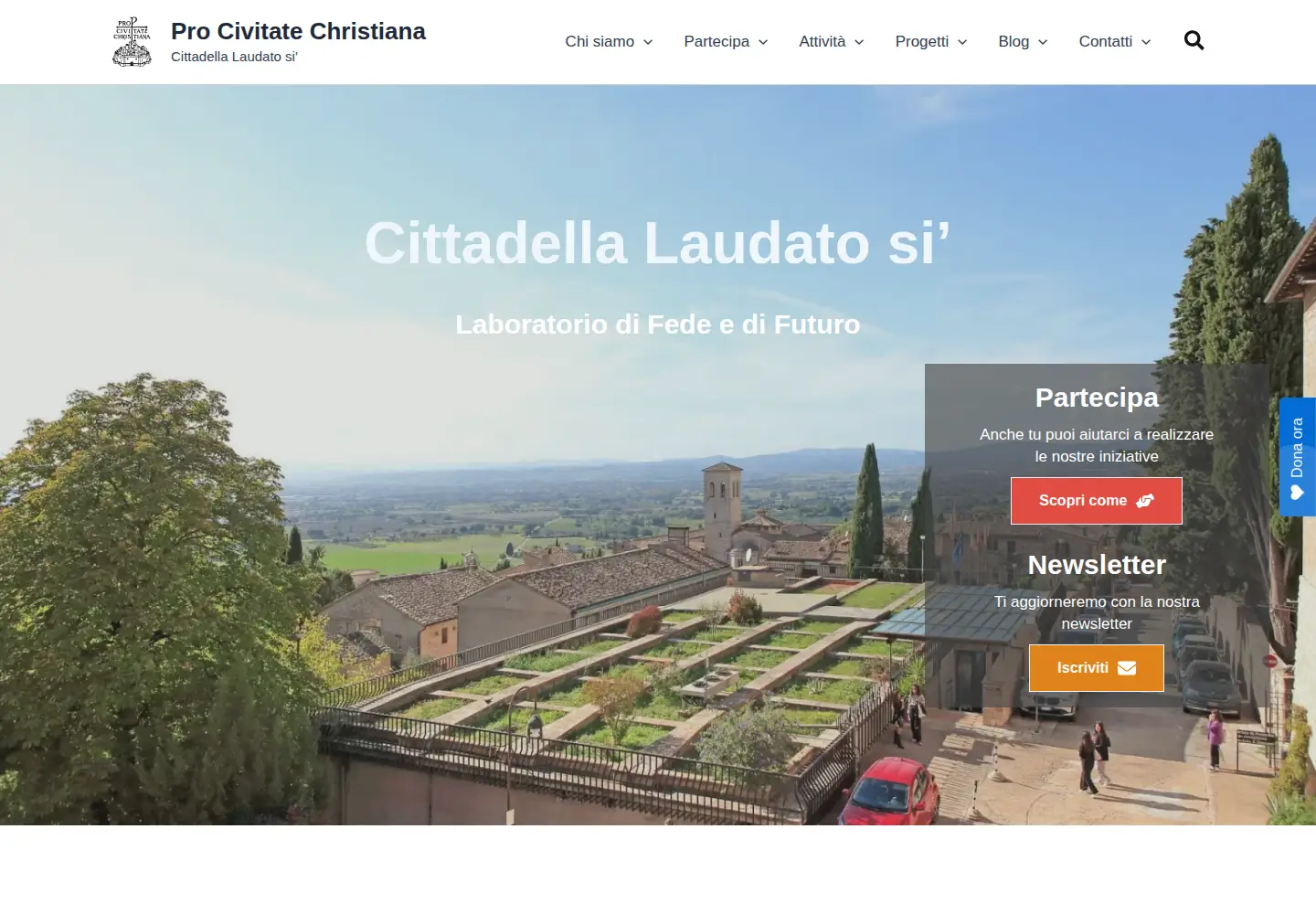 Captured homepage of cittadella.org in the current scan