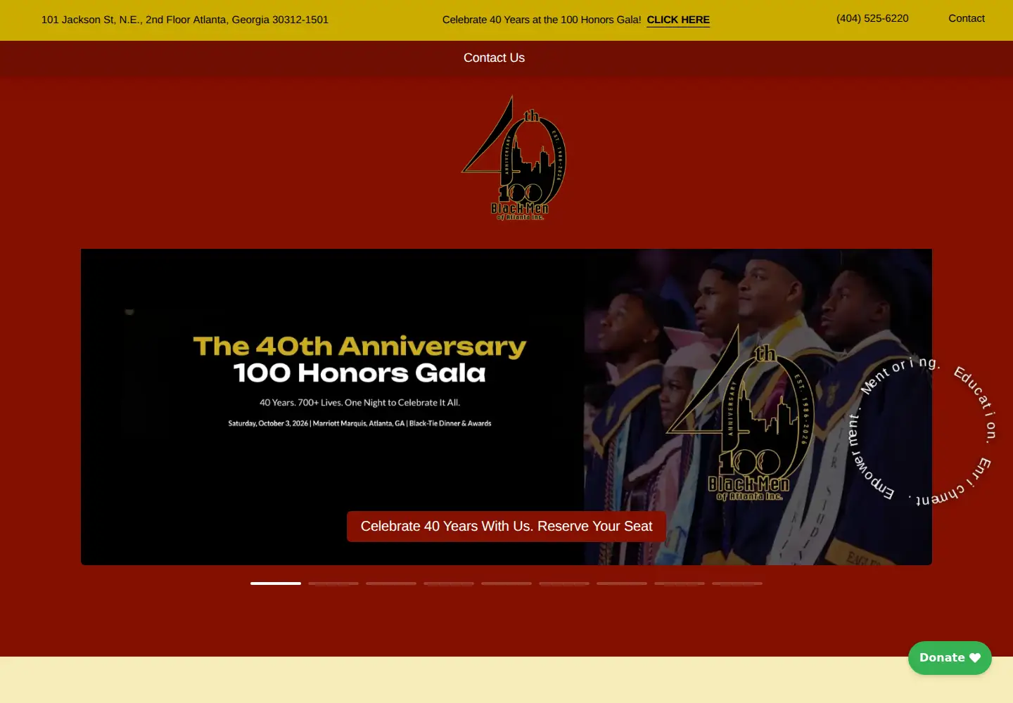 Screenshot of 100blackmen-atlanta.org