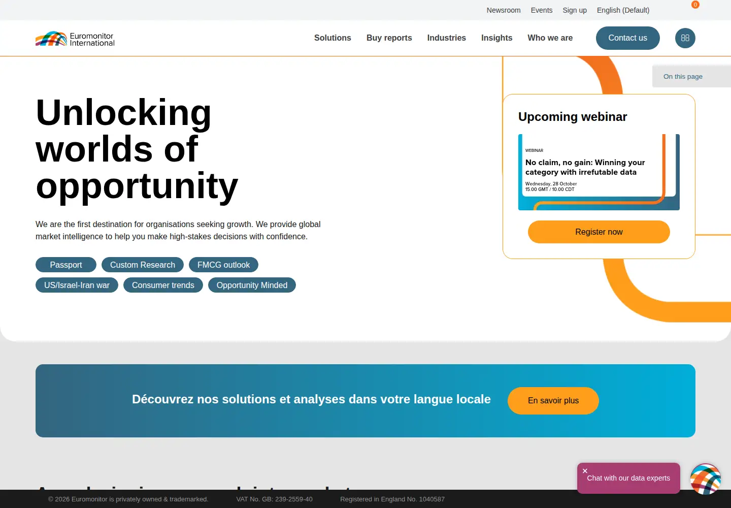 Screenshot of euromonitor.com