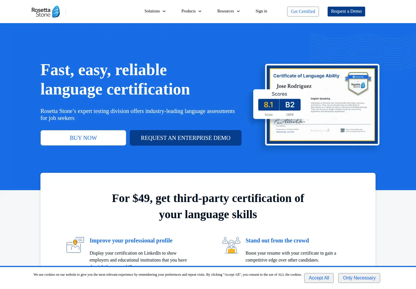 Captured homepage of emmersion.ai in the current scan