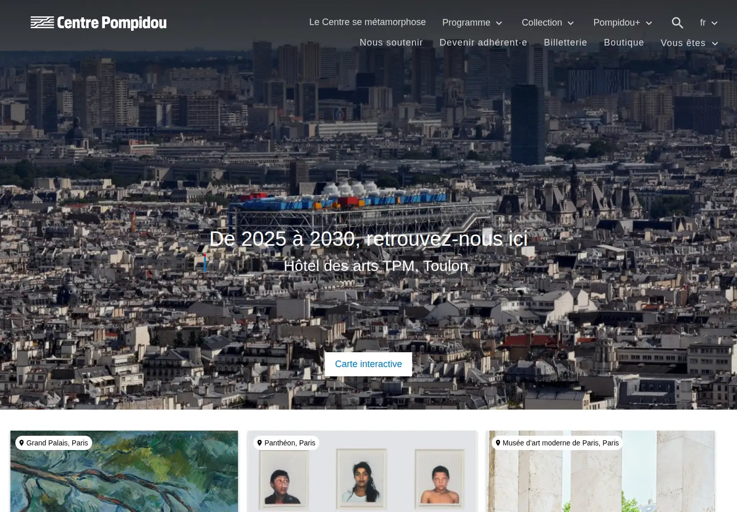 Screenshot of centrepompidou.fr