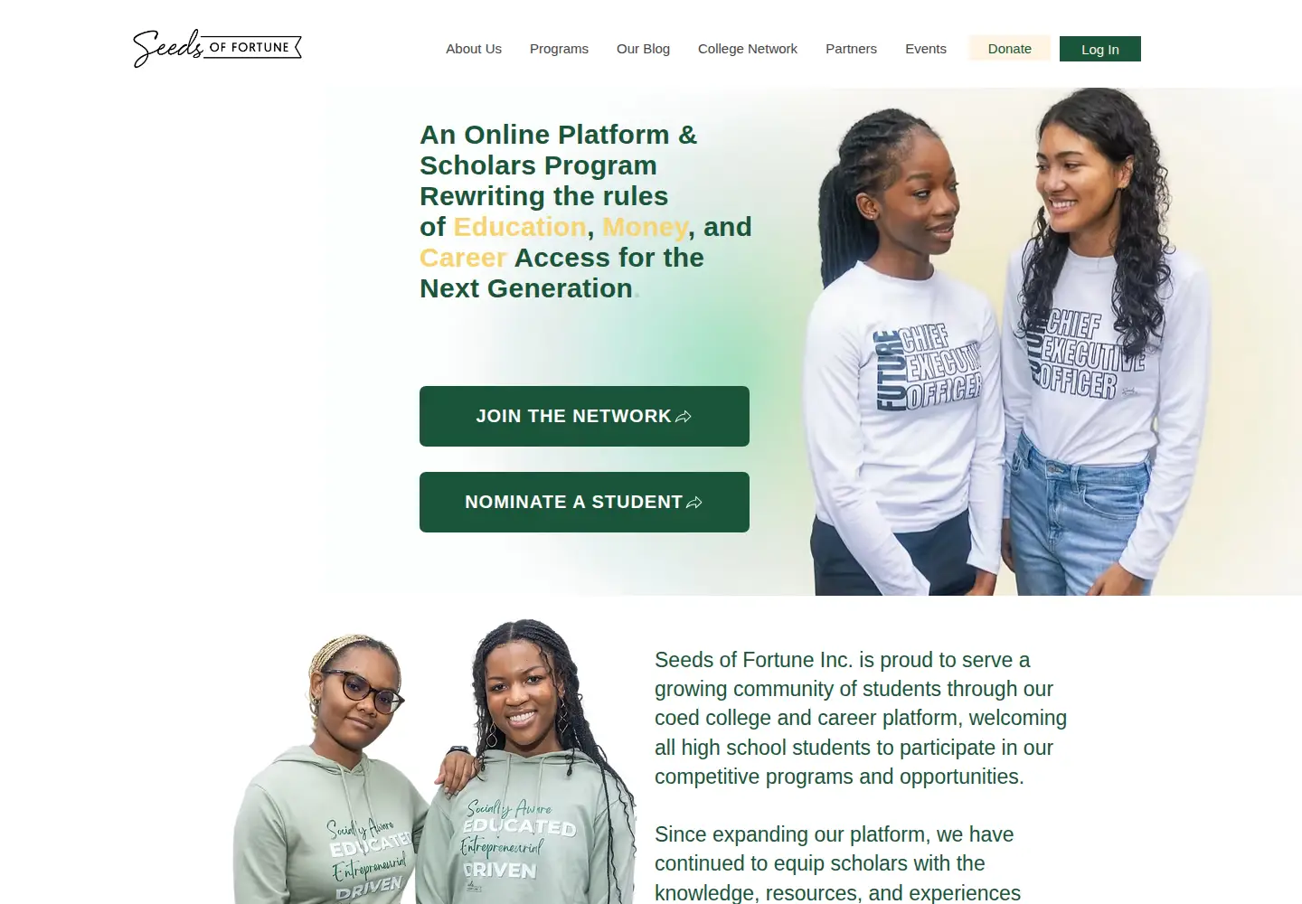 Screenshot of seedsoffortune.org