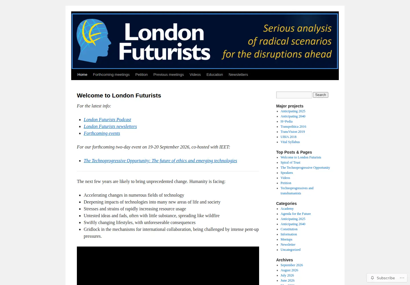 Screenshot of londonfuturists.com