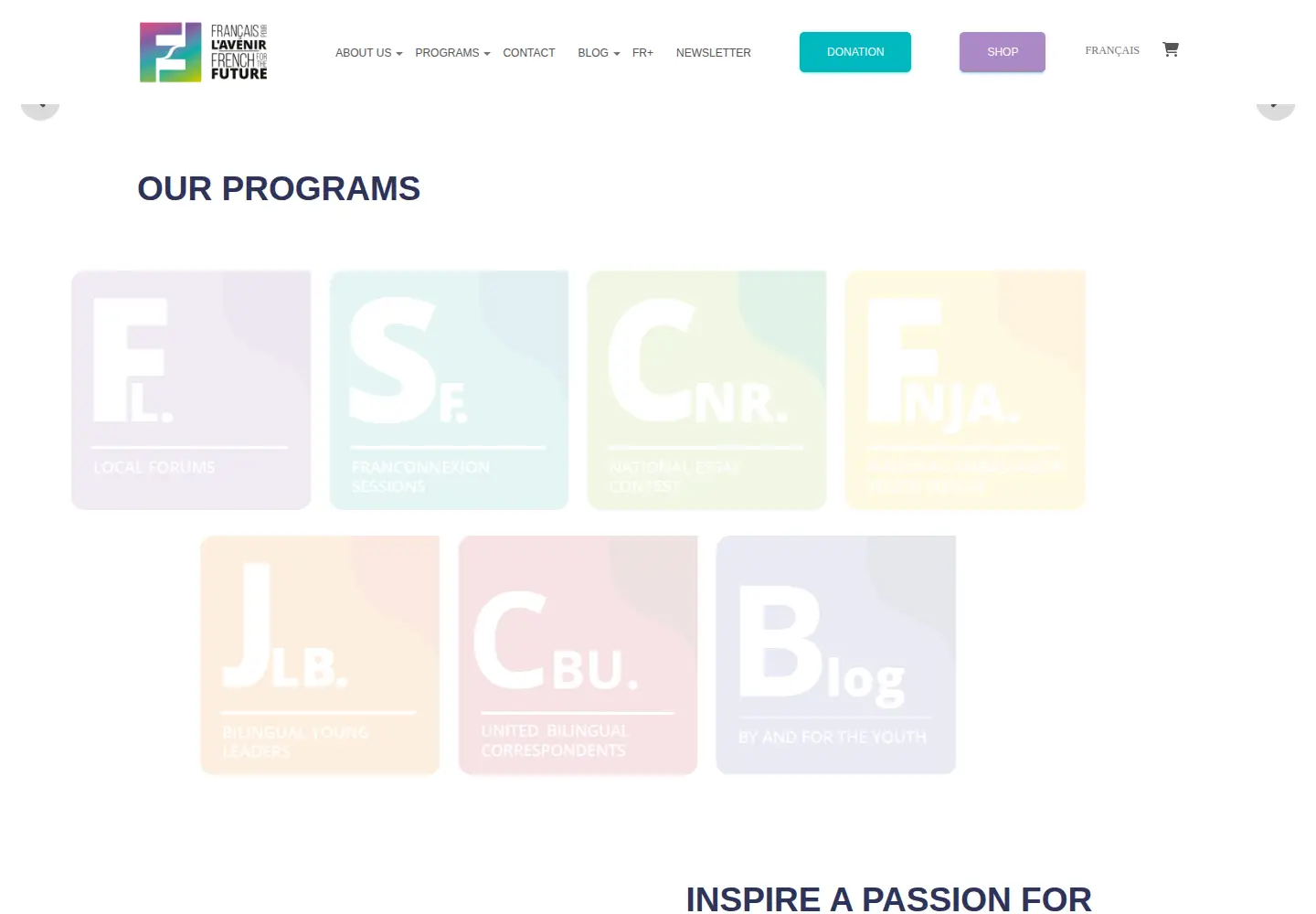 Captured homepage of french-future.org in the current scan