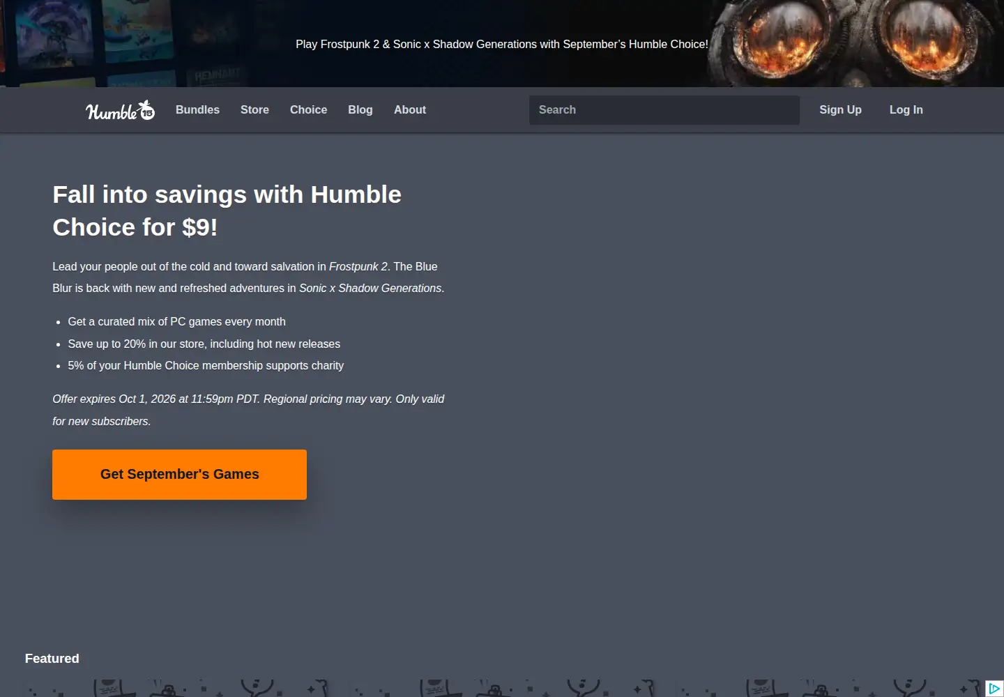 Screenshot of humblebundle.com