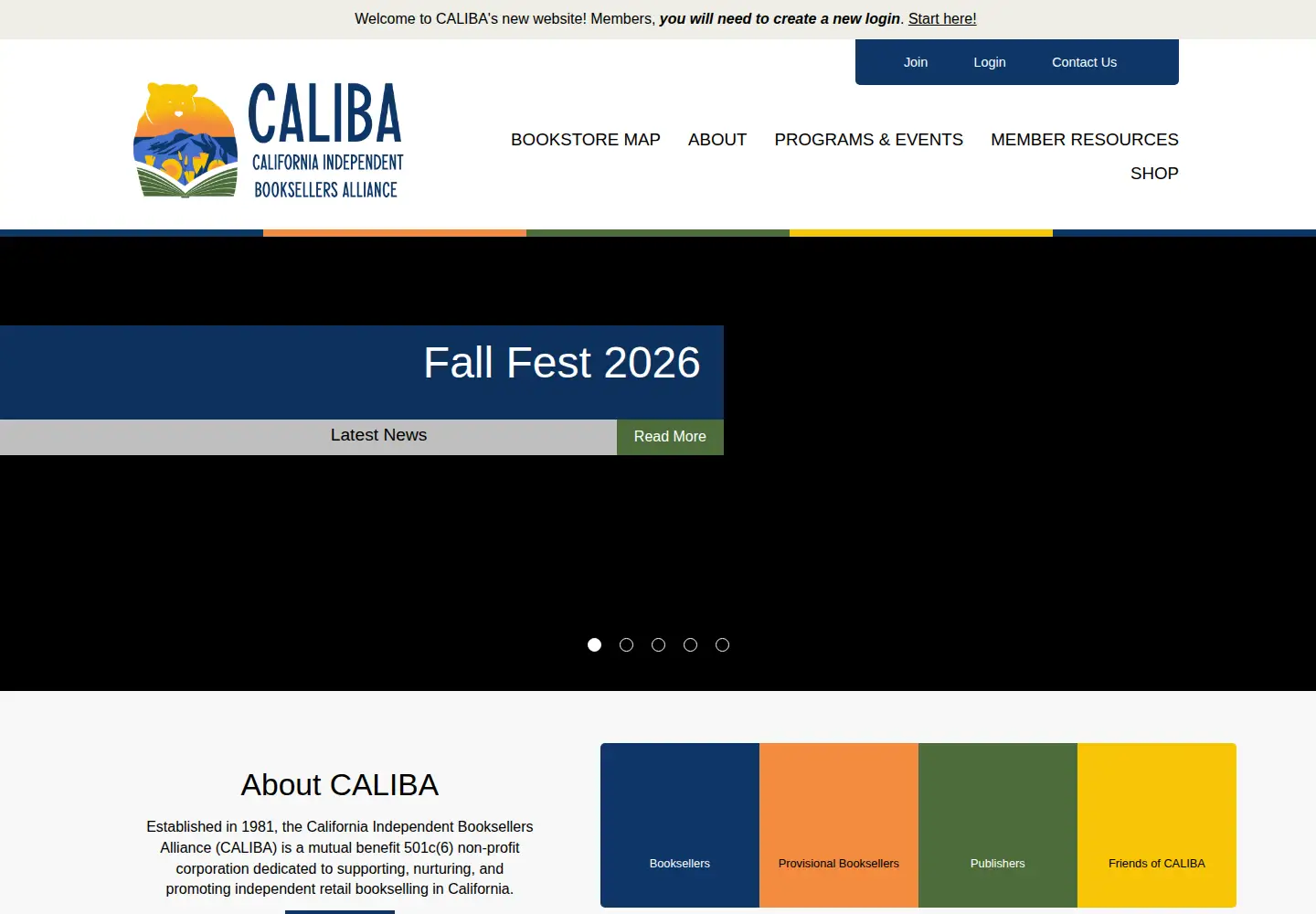 Screenshot of caliballiance.org