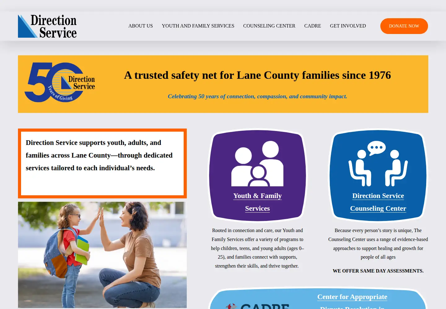 Screenshot of directionservice.org