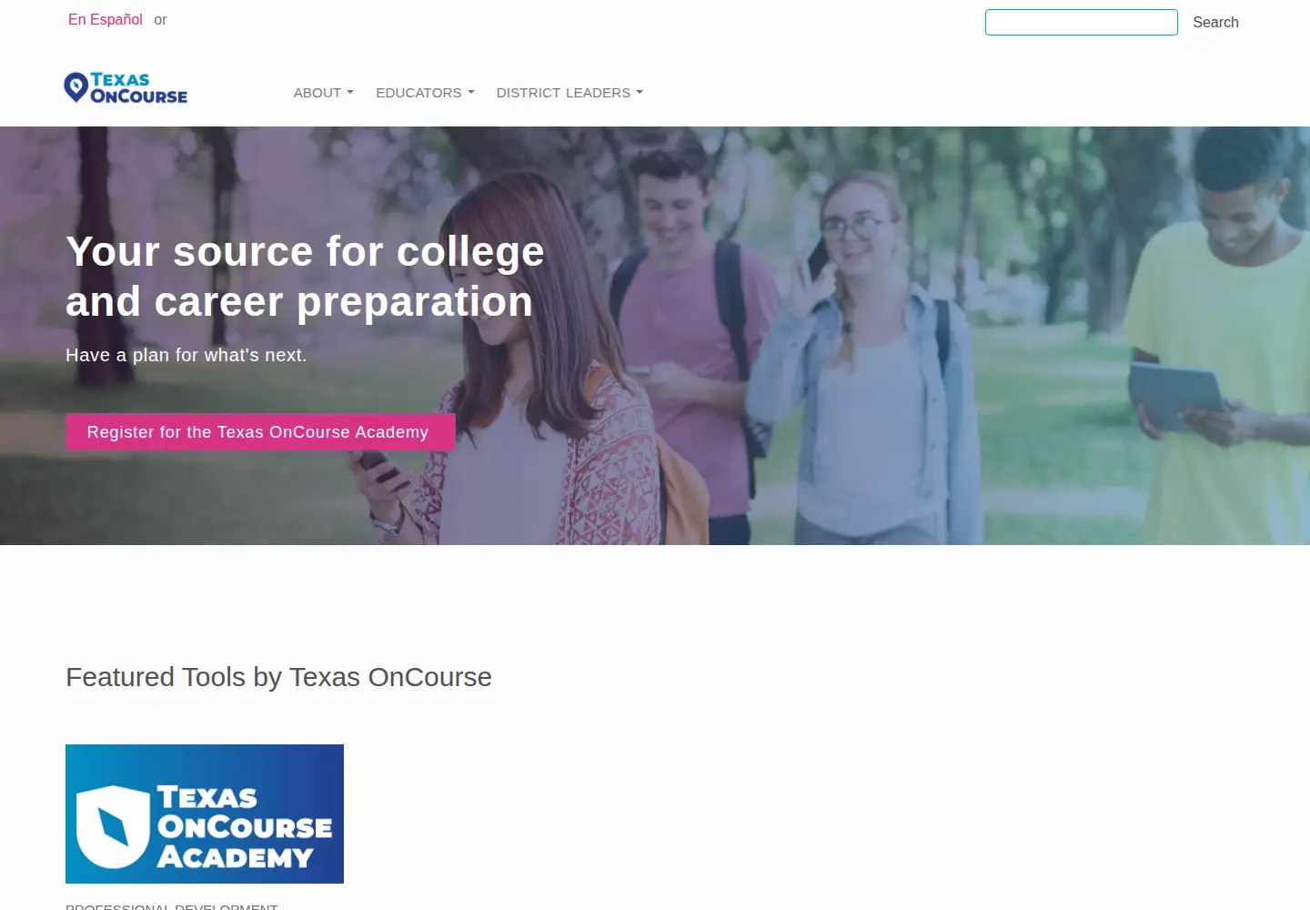 Screenshot of texasoncourse.org