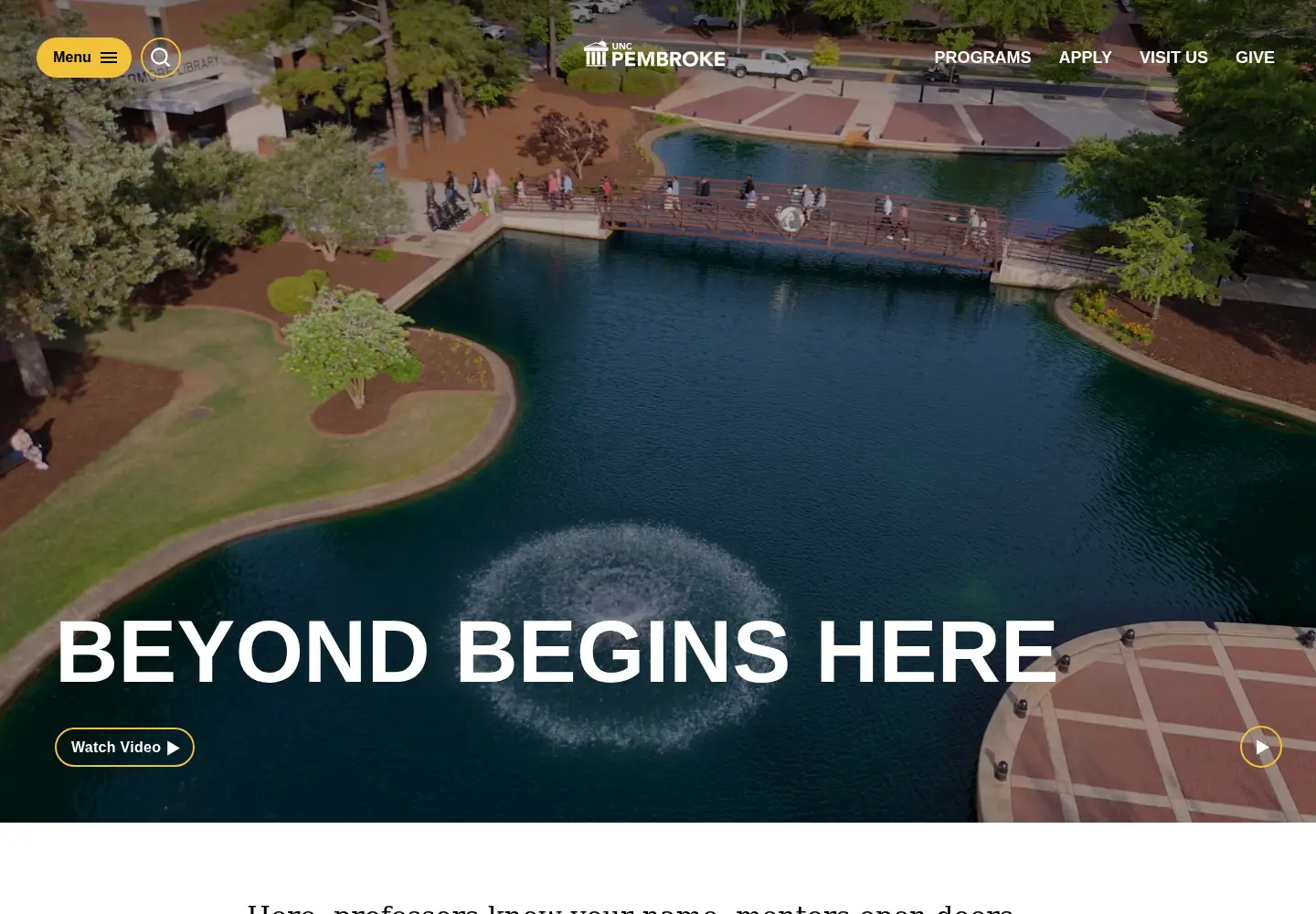 Screenshot of uncp.edu
