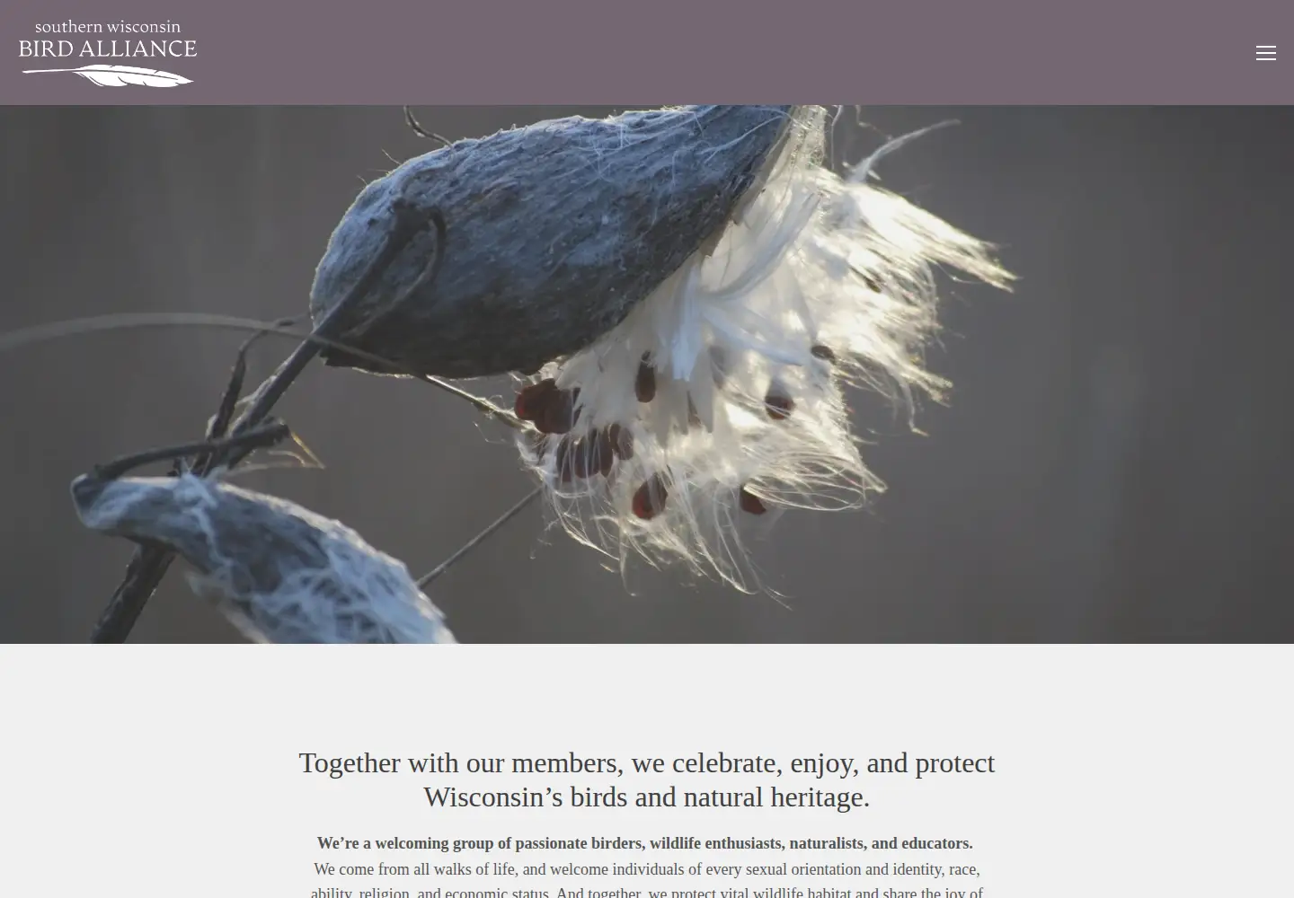 Captured homepage of madisonaudubon.org in the current scan