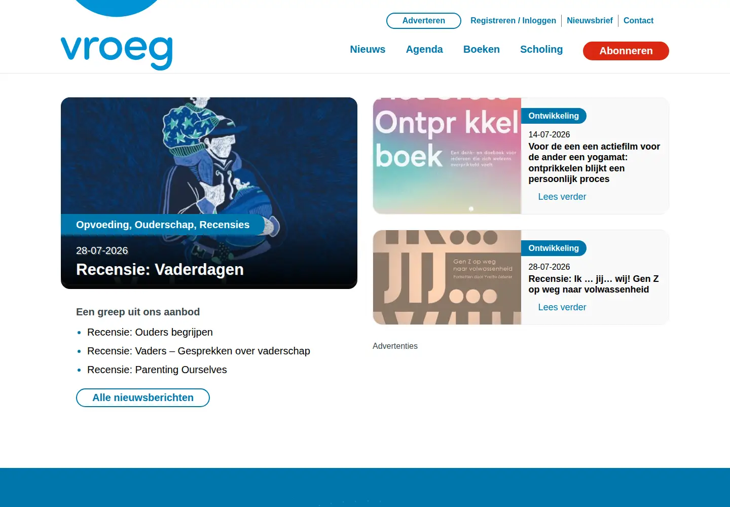 Screenshot of vakbladvroeg.nl