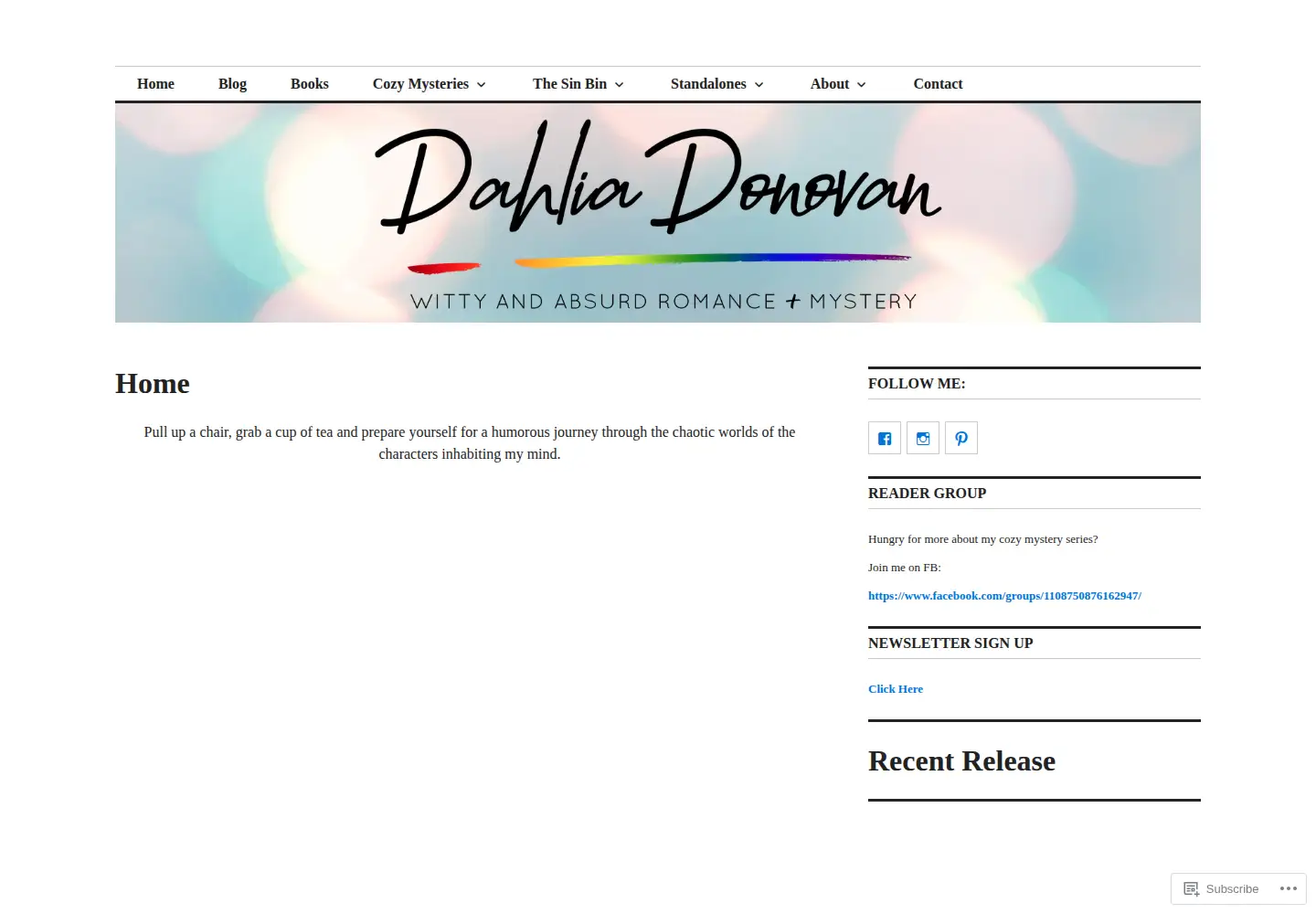 Screenshot of dahliadonovan.com