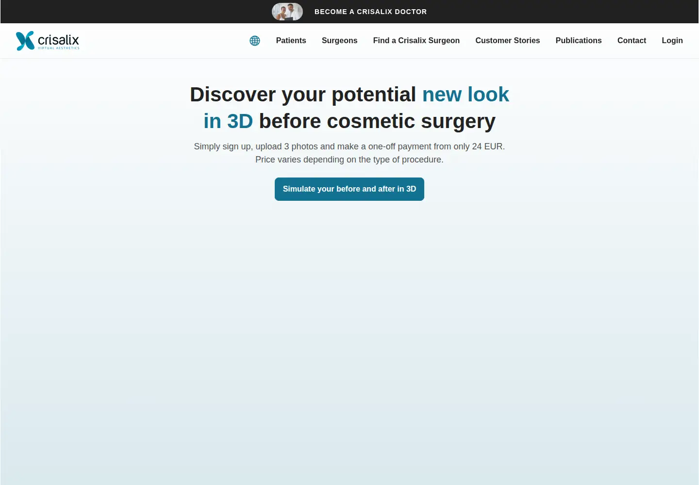 Screenshot of crisalix.com