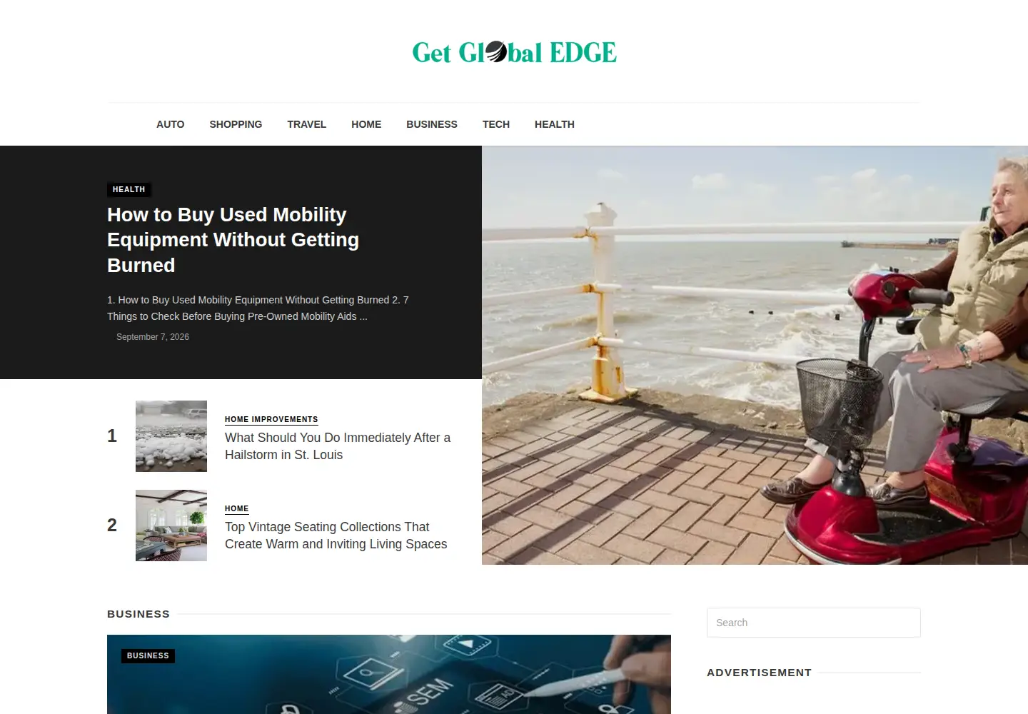 Captured homepage of getglobaledge.com in the current scan