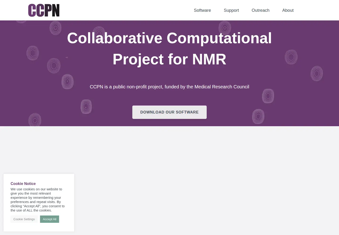 Screenshot of ccpn.ac.uk