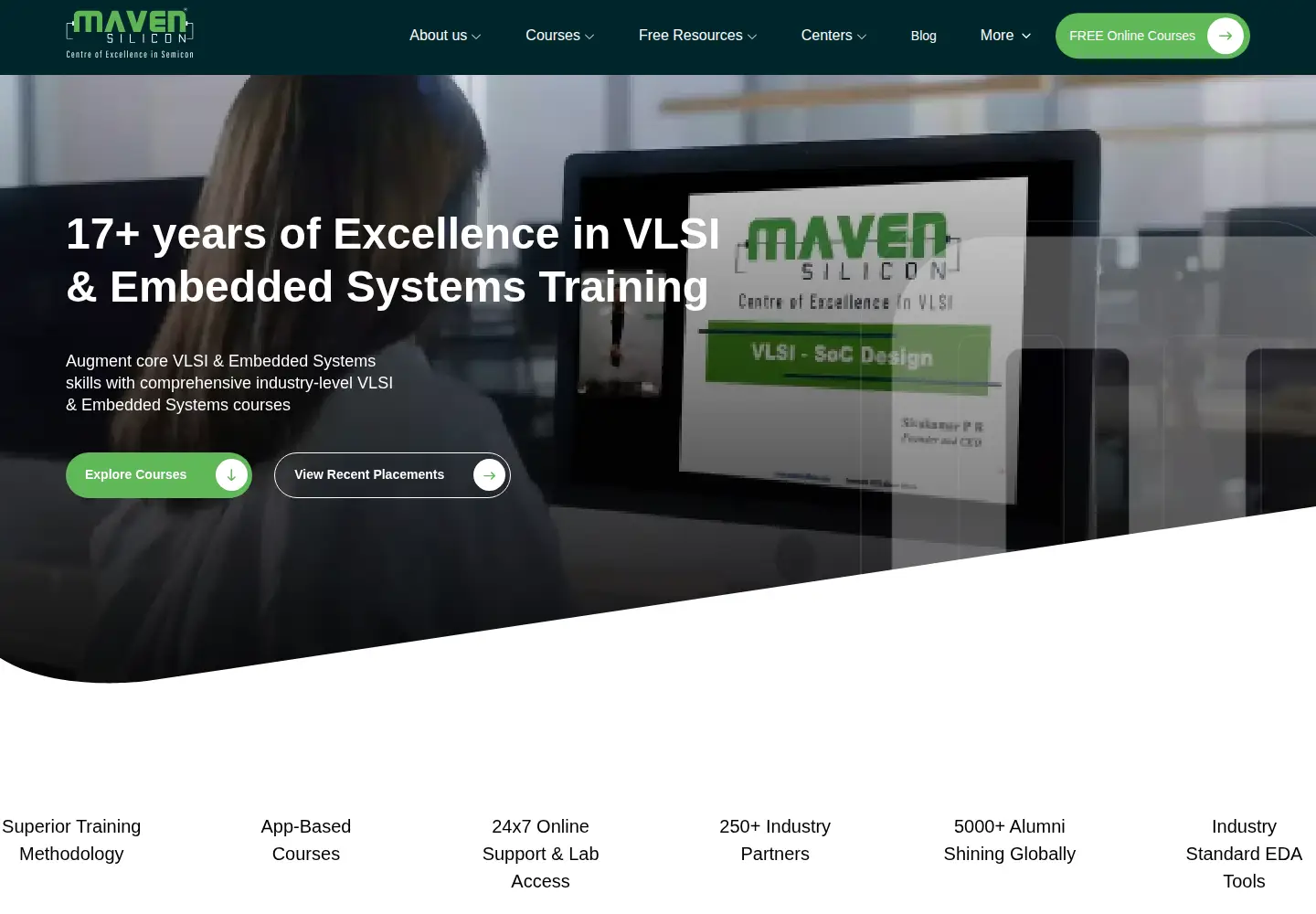 Screenshot of maven-silicon.com