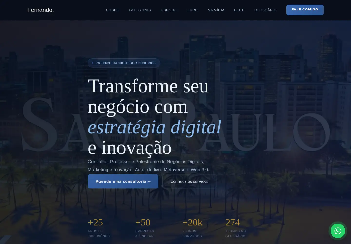 Captured homepage of fernandosouza.com.br in the current scan