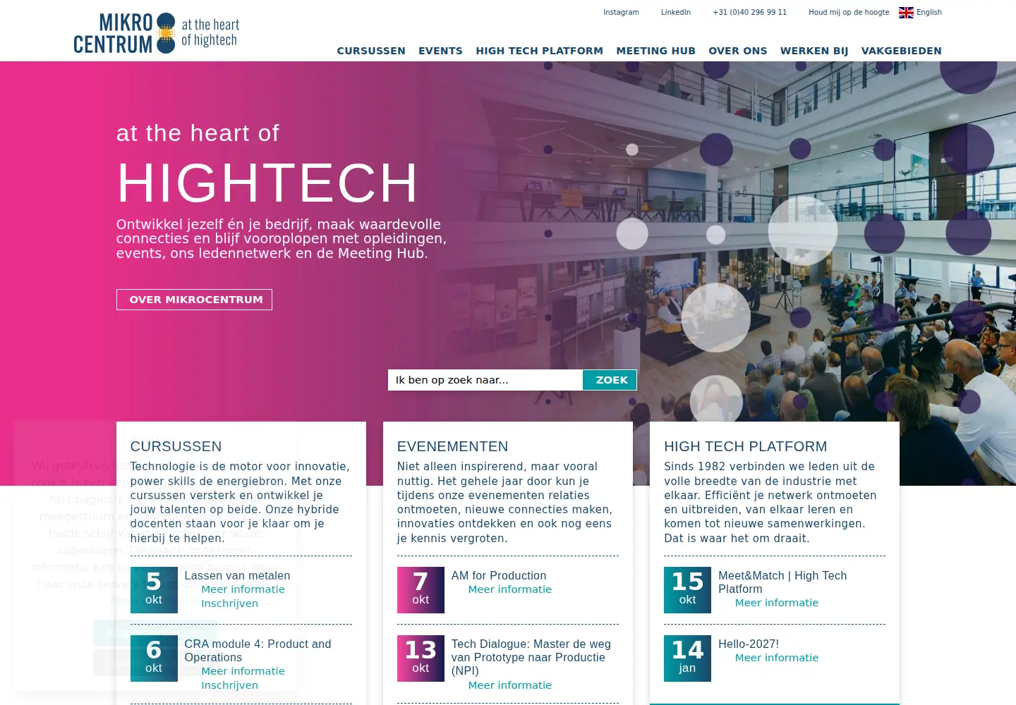 Screenshot of mikrocentrum.nl