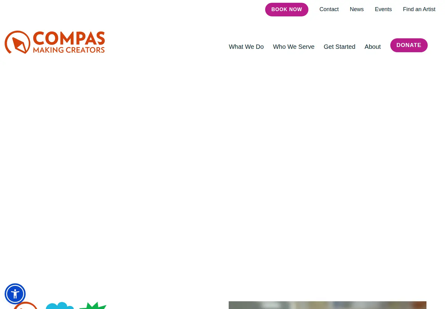 Captured homepage of compas.org in the current scan