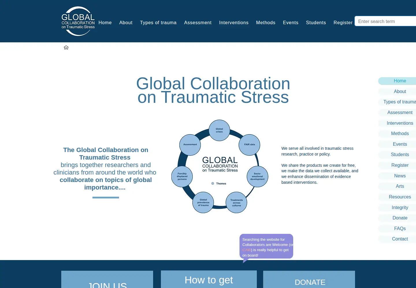Captured homepage of global-psychotrauma.net in the current scan
