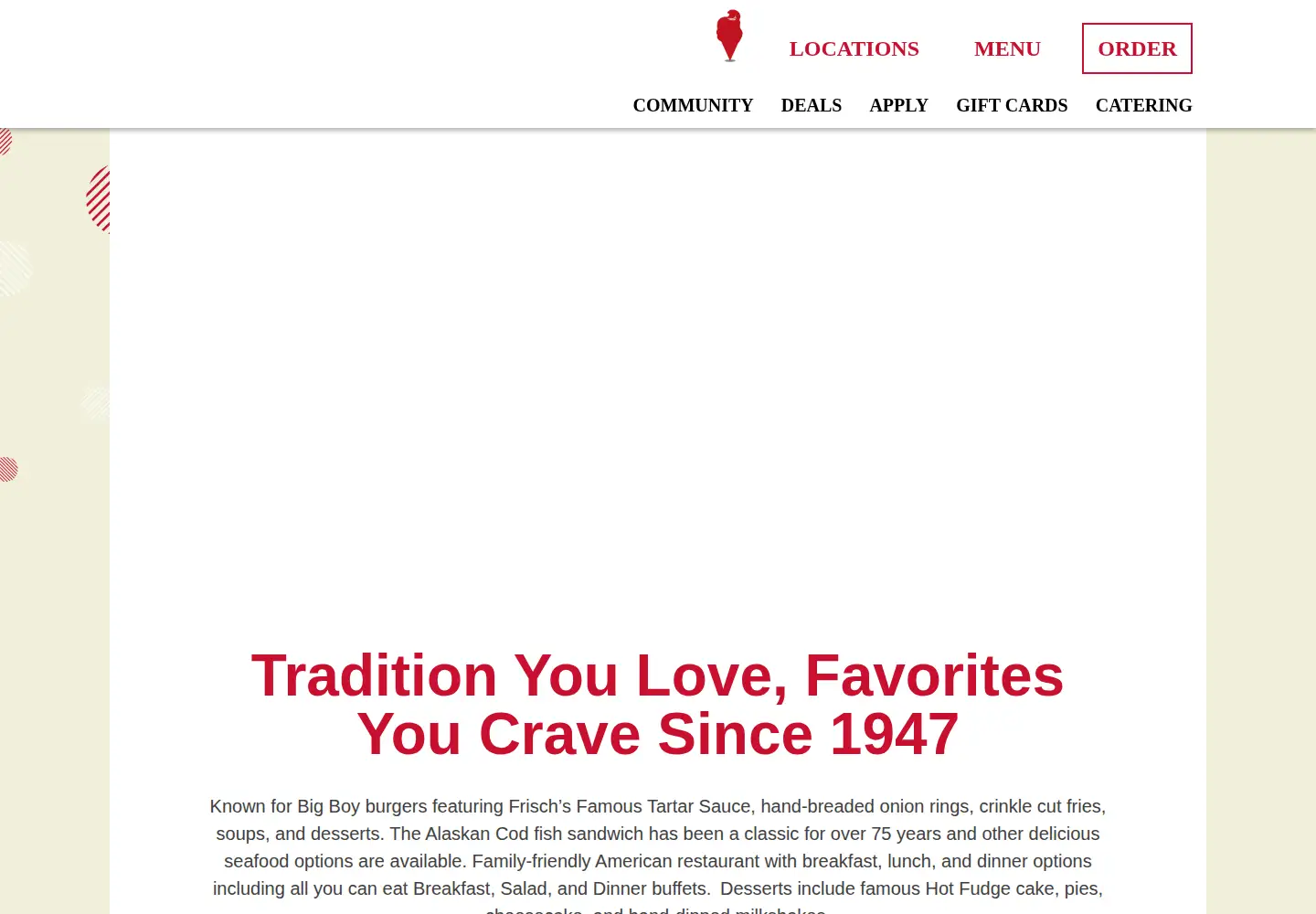 Captured homepage of frischs.com in the current scan