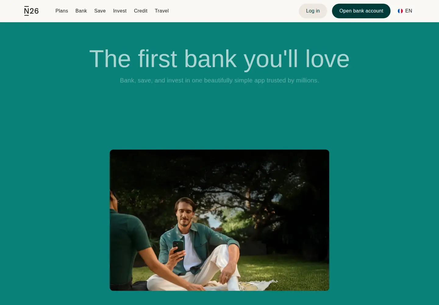 Screenshot of n26.com