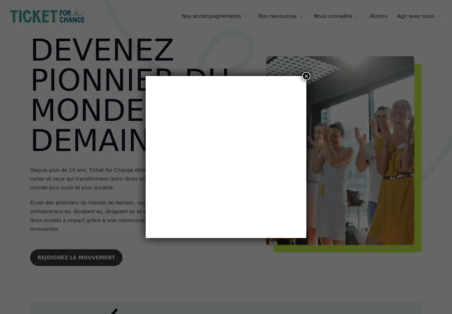 Captured homepage of ticketforchange.org in the current scan