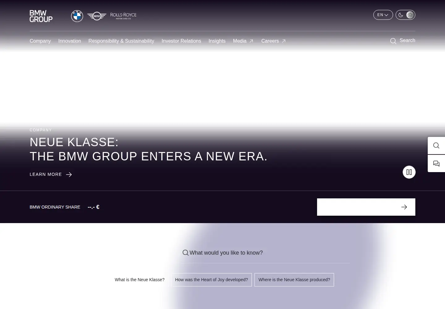 Screenshot of bmwgroup.com