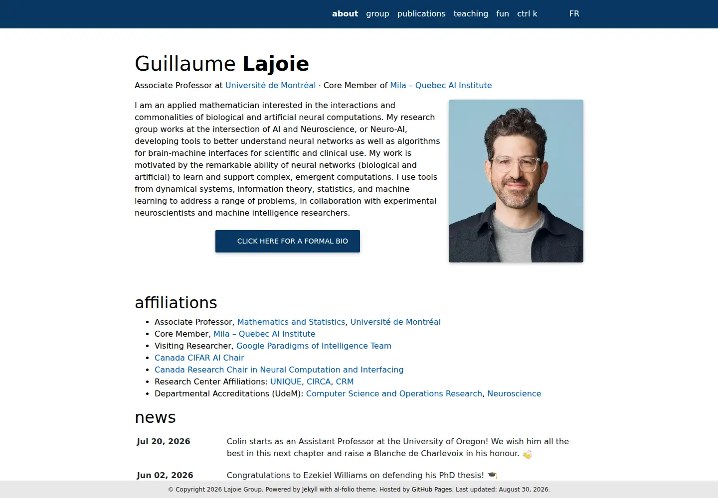Screenshot of guillaumelajoie.com