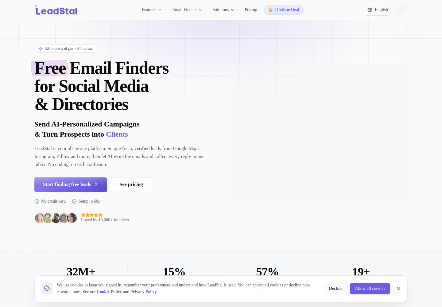 Captured homepage of leadstal.com in the current scan