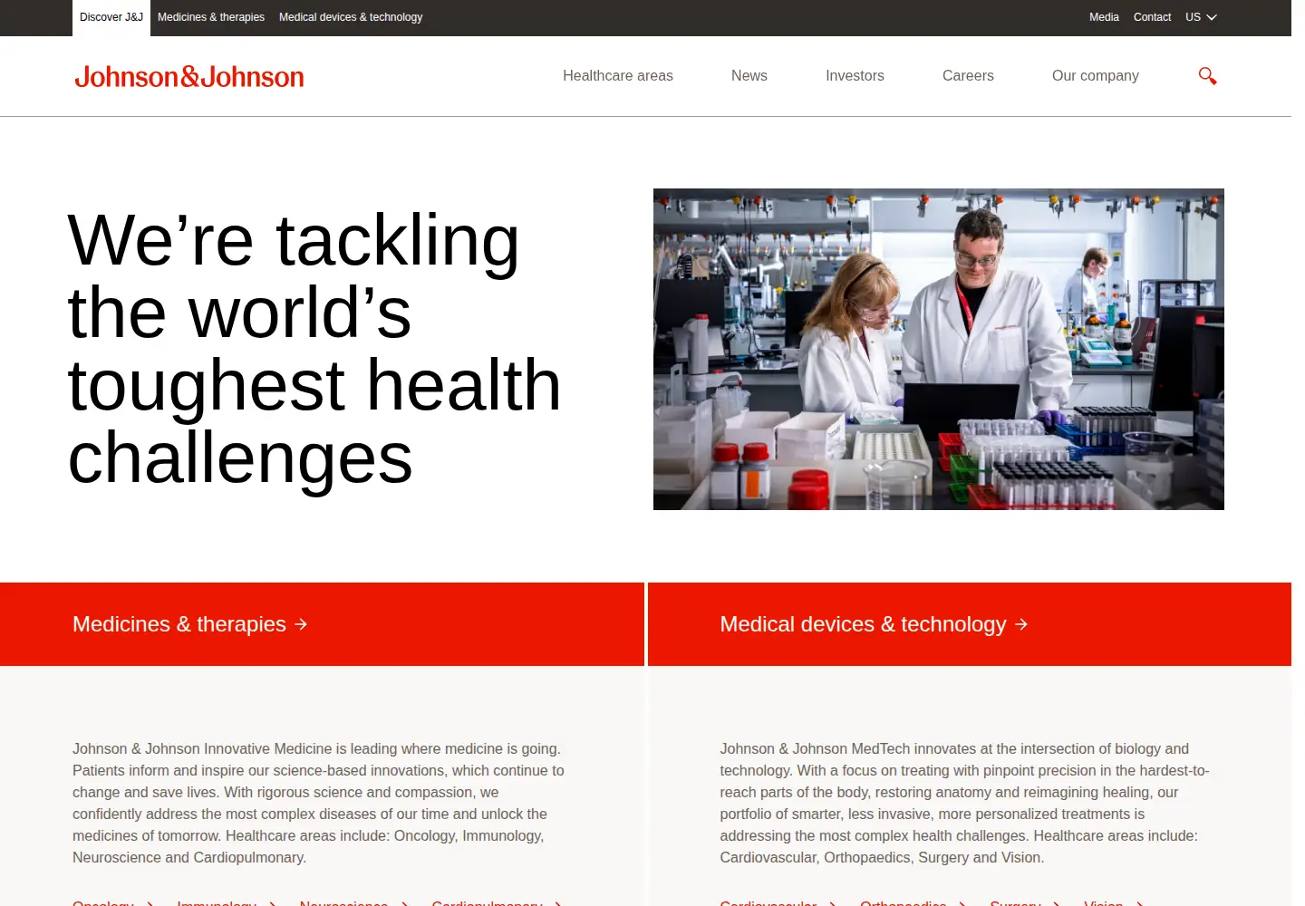 Screenshot of jnj.com