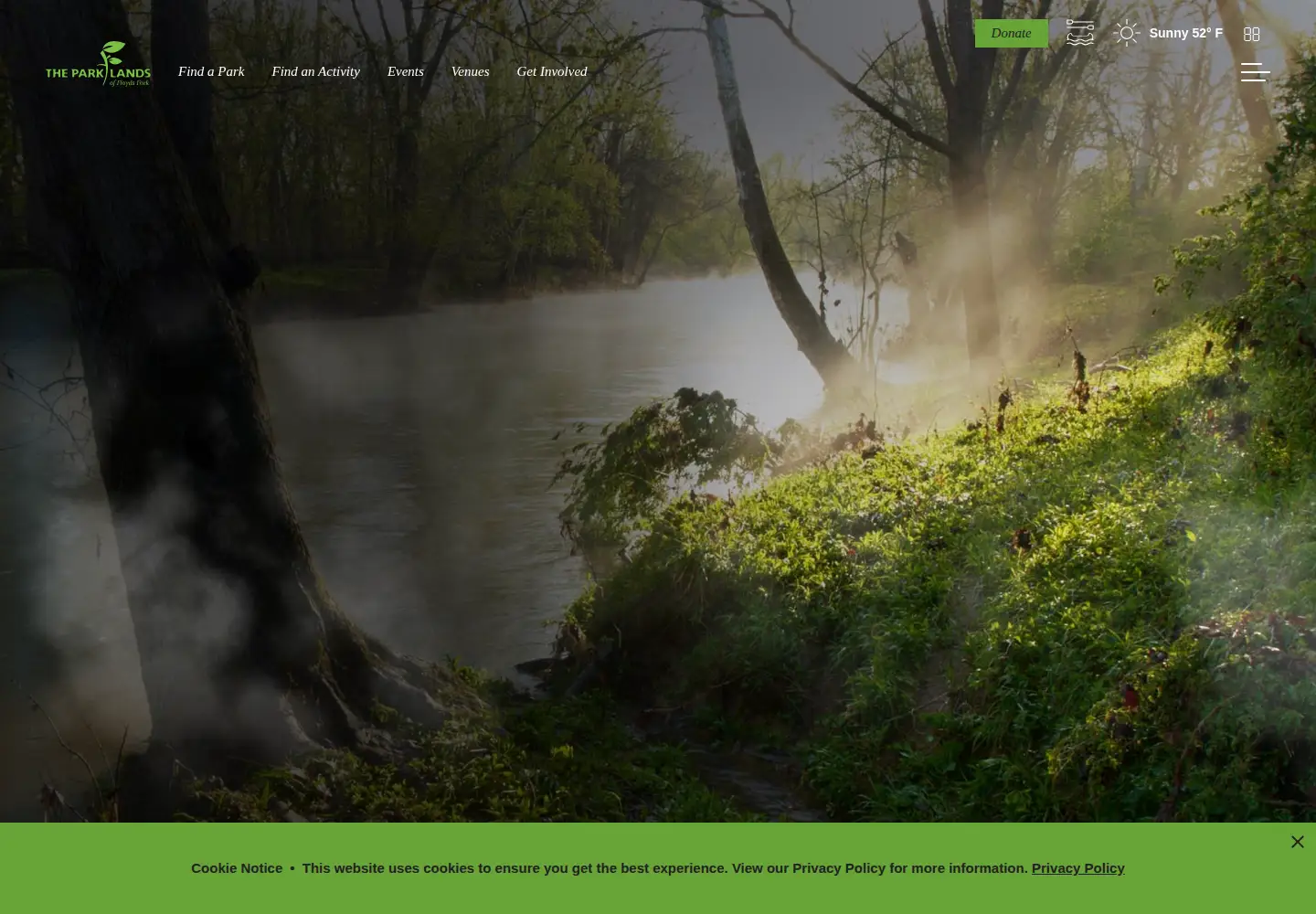 Captured homepage of theparklands.org in the current scan