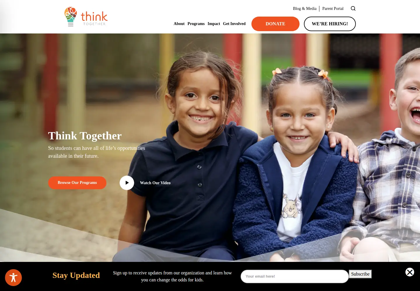 Captured homepage of thinktogether.org in the current scan