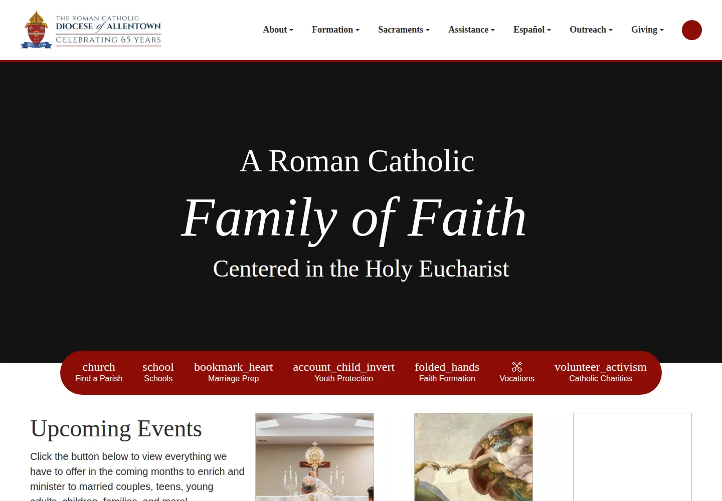 Screenshot of allentowndiocese.org