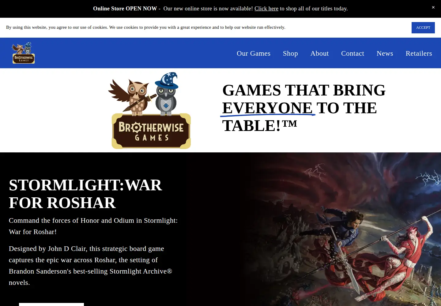 Captured homepage of brotherwisegames.com in the current scan