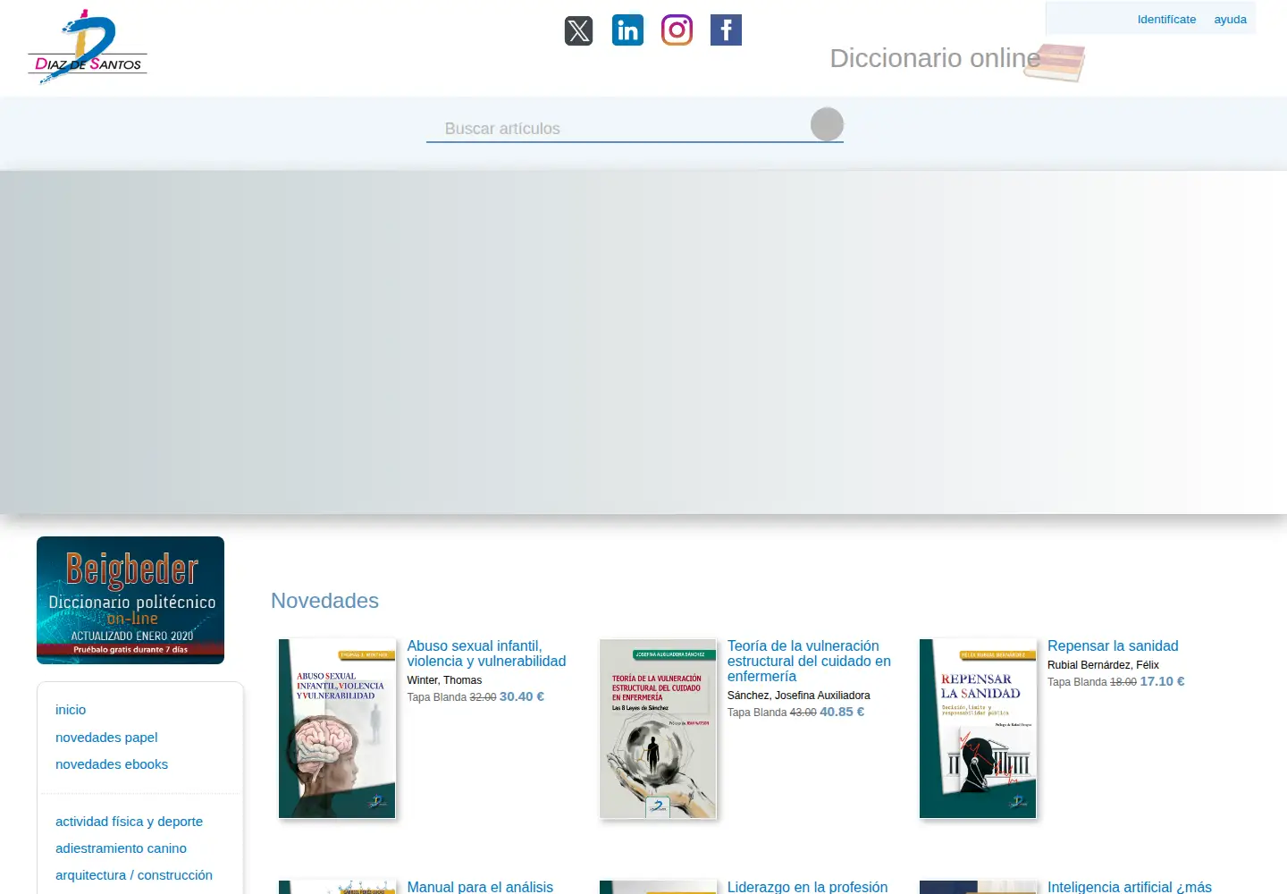 Captured homepage of editdiazdesantos.com in the current scan
