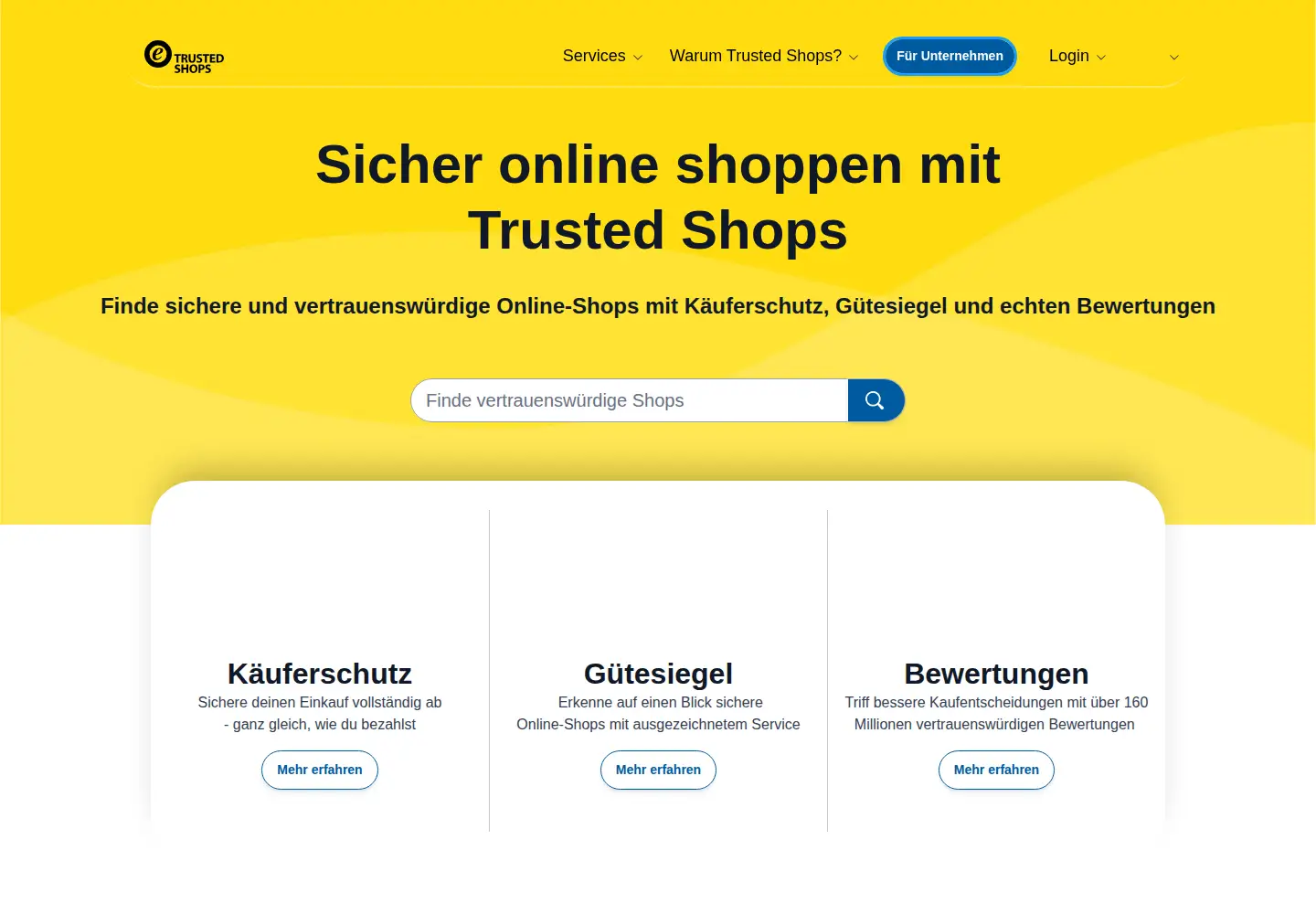 Screenshot of trustedshops.de