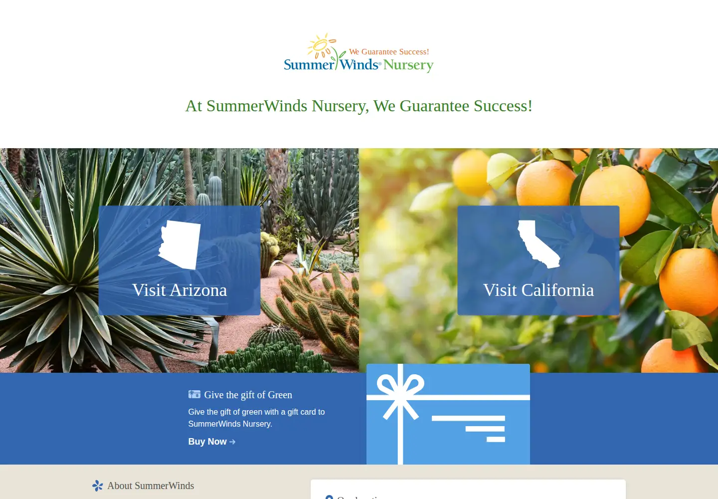 Captured homepage of summerwindsnursery.com in the current scan