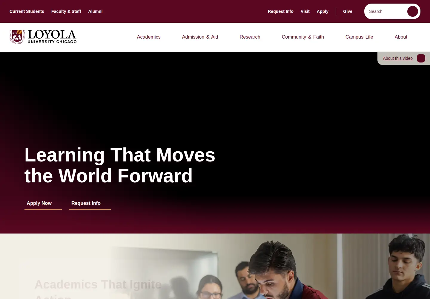 Screenshot of luc.edu